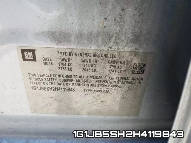 1G1JB5SH2H4119843 фото 2