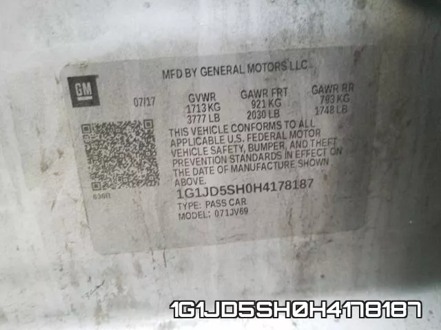 1G1JD5SH0H4178187 фото 2