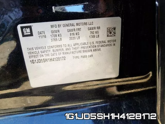 1G1JD5SH1H4128172 фото 2