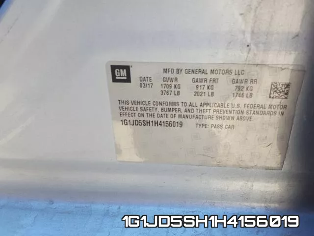 1G1JD5SH1H4156019 фото 2