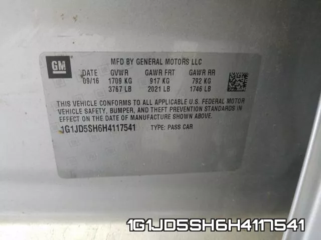 1G1JD5SH6H4117541 фото 2