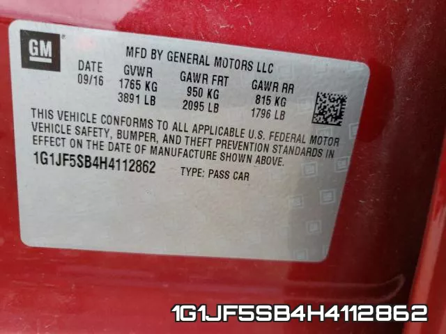 1G1JF5SB4H4112862 фото 2