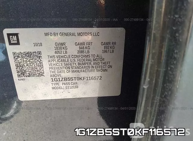 1G1ZB5ST0KF116572 фото 10