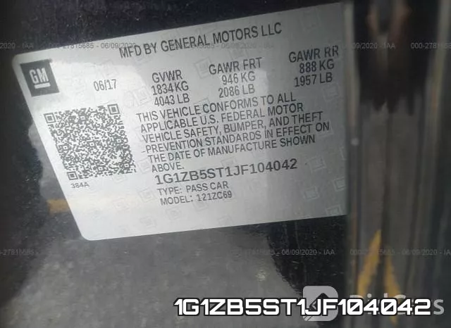 1G1ZB5ST1JF104042 фото 10