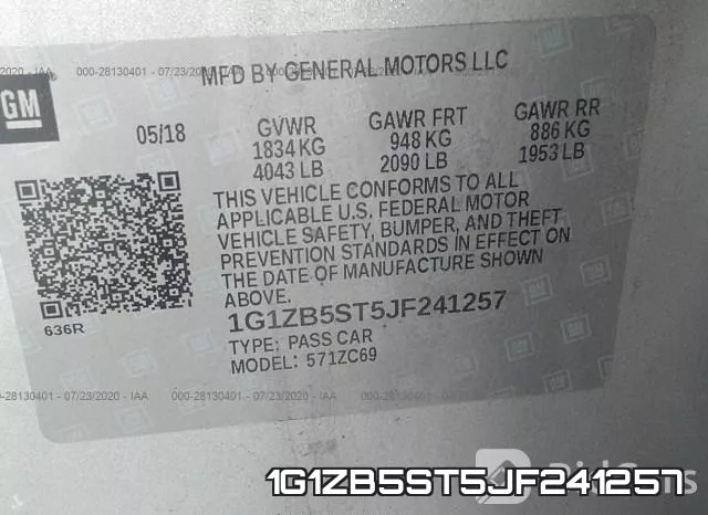 1G1ZB5ST5JF241257 фото 10