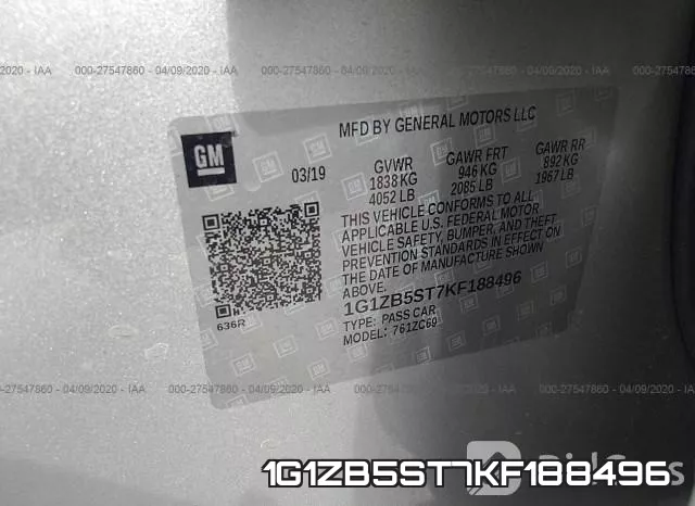 1G1ZB5ST7KF188496 фото 10