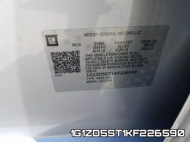 1G1ZD5ST1KF226590 фото 2
