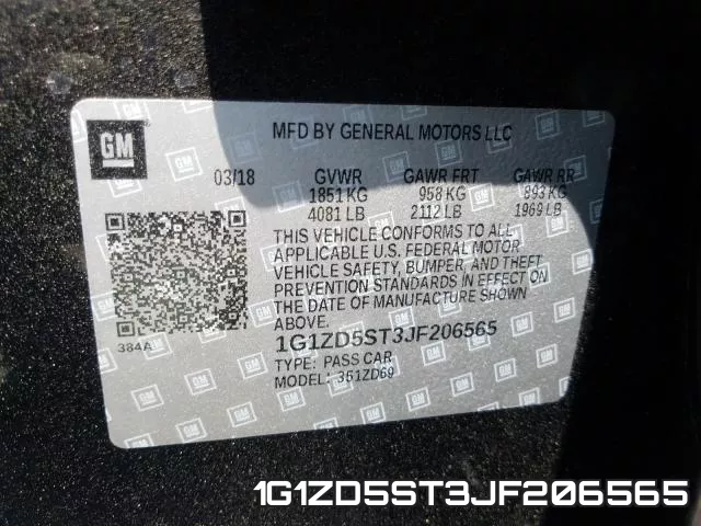 1G1ZD5ST3JF206565 фото 2