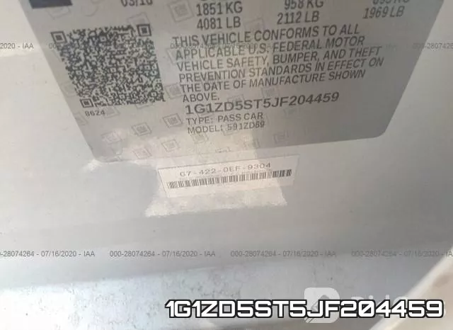 1G1ZD5ST5JF204459 фото 10
