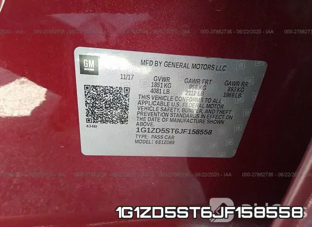 1G1ZD5ST6JF158558 фото 10