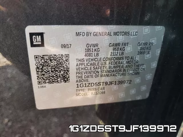 1G1ZD5ST9JF139972 фото 2