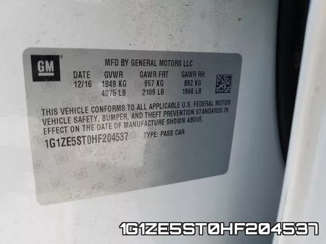 1G1ZE5ST0HF204537 фото 2