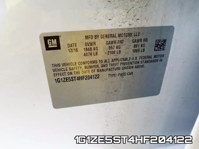 1G1ZE5ST4HF204122 фото 2