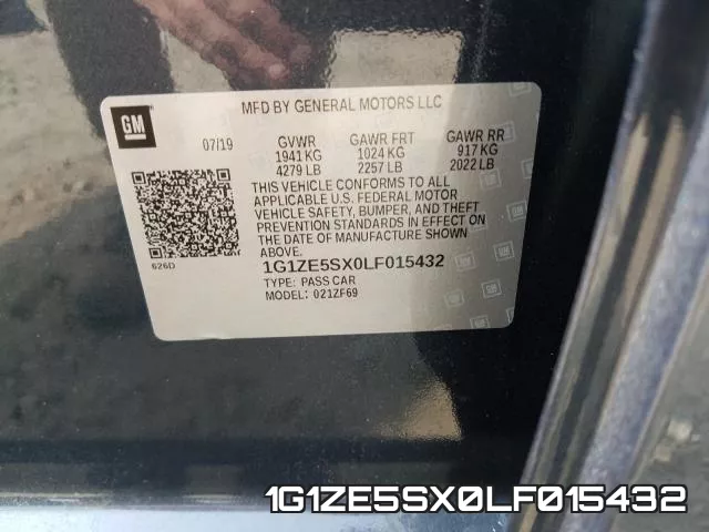 1G1ZE5SX0LF015432 фото 2
