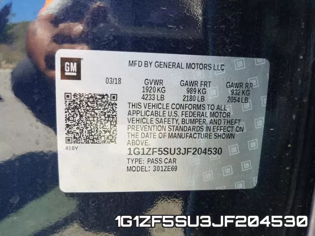 1G1ZF5SU3JF204530 фото 2