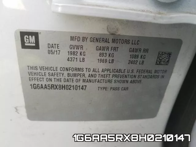 1G6AA5RX8H0210147 фото 2