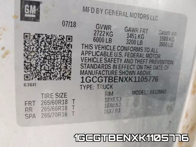 1GCGTBENXK1105776 фото 2