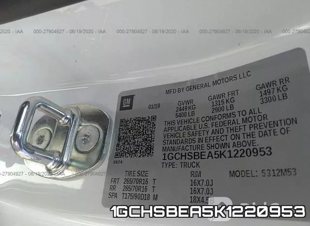 1GCHSBEA5K1220953 фото 10
