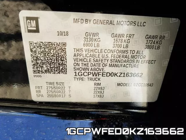 1GCPWFED0KZ163662 фото 2