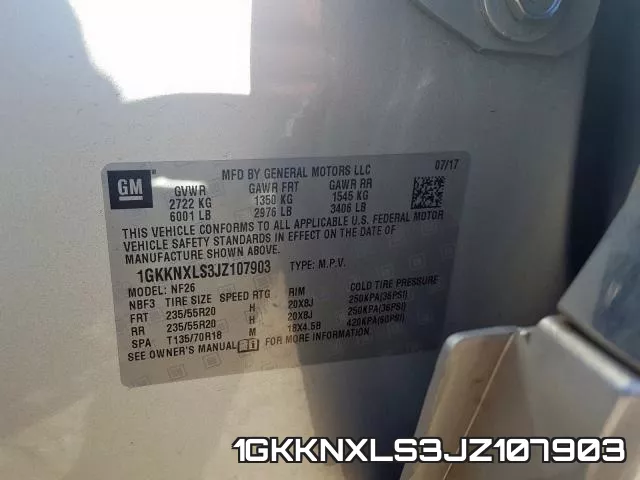 1GKKNXLS3JZ107903 фото 2