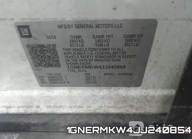 1GNERMKW4JJ240854 фото 10