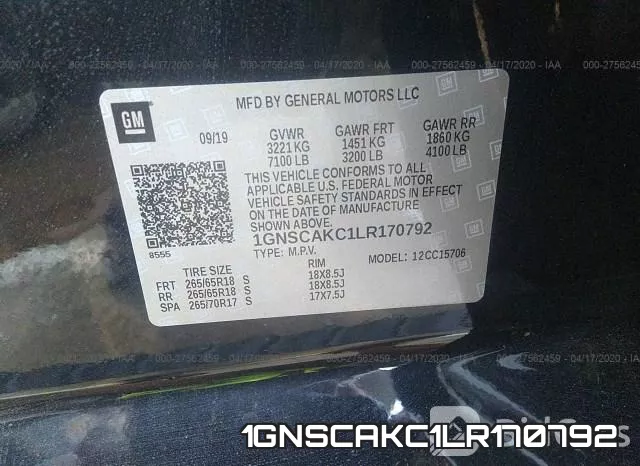 1GNSCAKC1LR170792 фото 10
