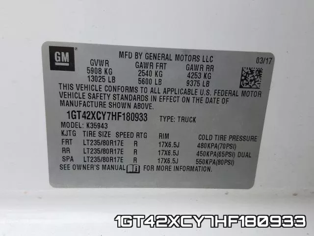 1GT42XCY7HF180933 фото 2