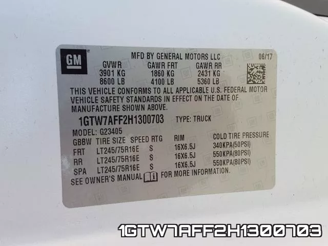 1GTW7AFF2H1300703 фото 2