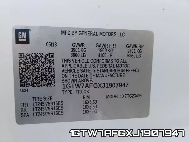 1GTW7AFGXJ1907947 фото 2