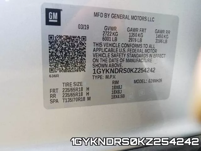 1GYKNDRS0KZ254242 фото 2