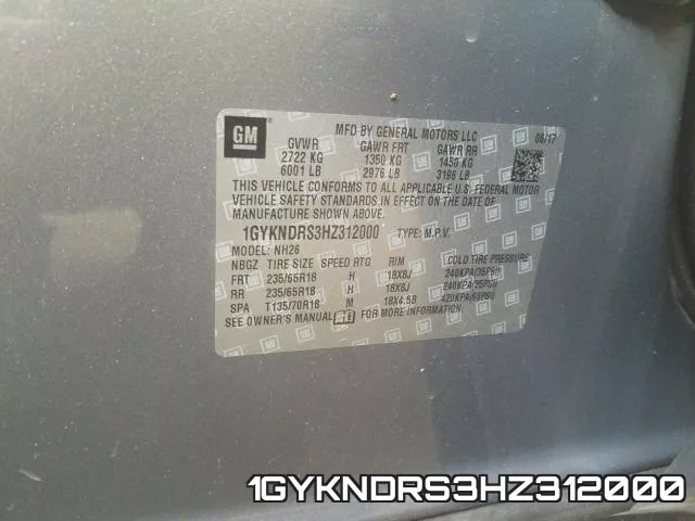 1GYKNDRS3HZ312000 фото 2