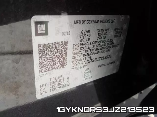 1GYKNDRS3JZ213523 фото 2