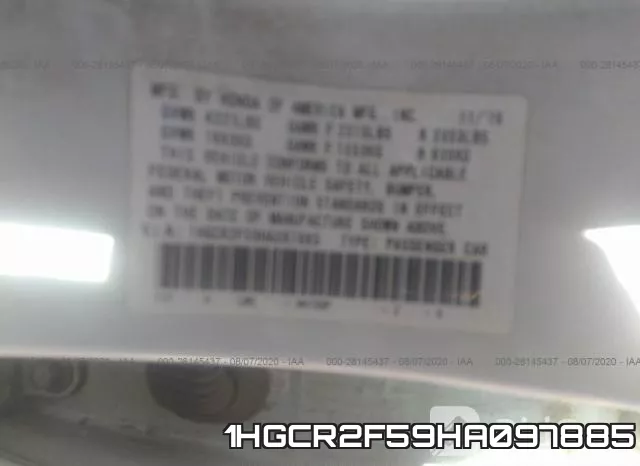 1HGCR2F59HA097885 фото 10