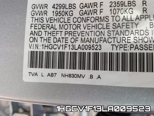1HGCV1F13LA009523 фото 2