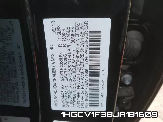 1HGCV1F38JA181609 фото 2