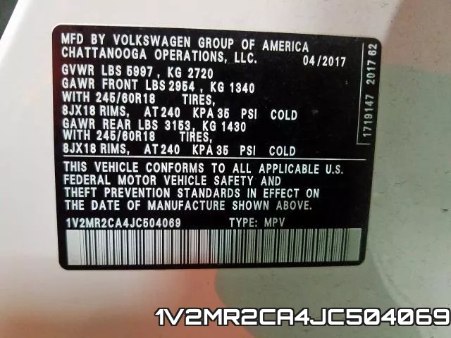 1V2MR2CA4JC504069 фото 2
