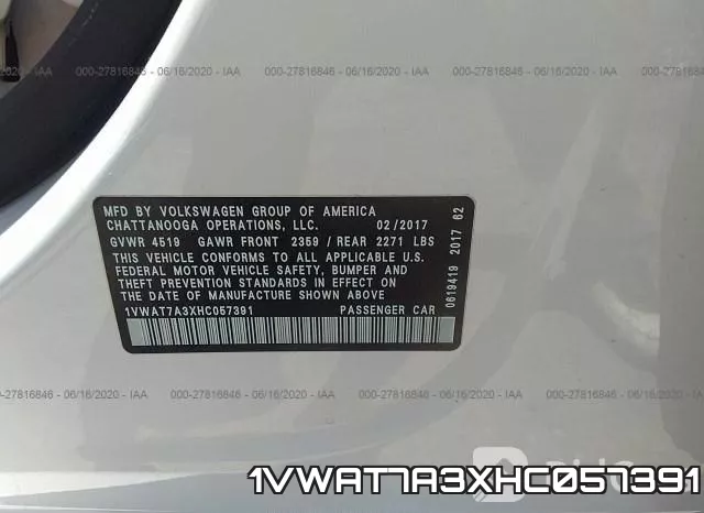 1VWAT7A3XHC057391 фото 10