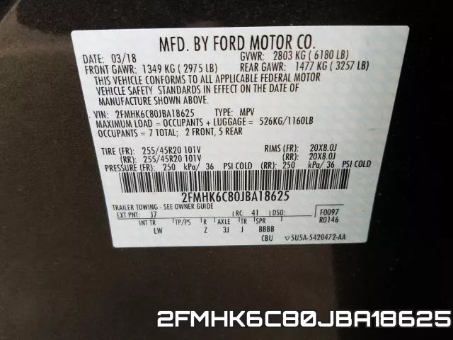 2FMHK6C80JBA18625 фото 2