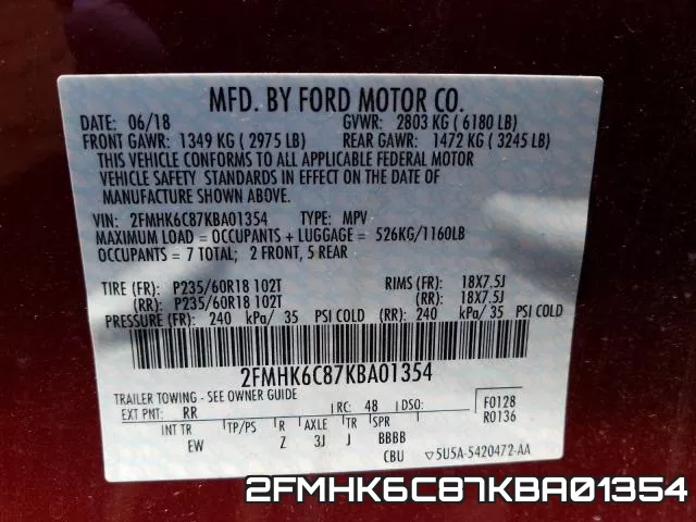 2FMHK6C87KBA01354 фото 2