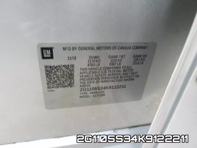 2G1105S34K9122211 фото 2