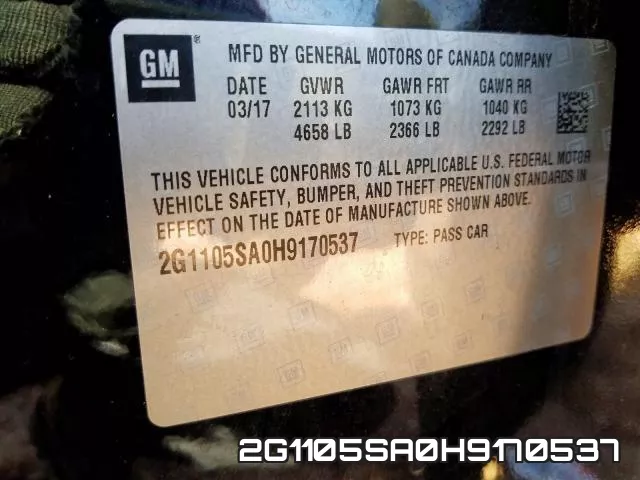 2G1105SA0H9170537 фото 2