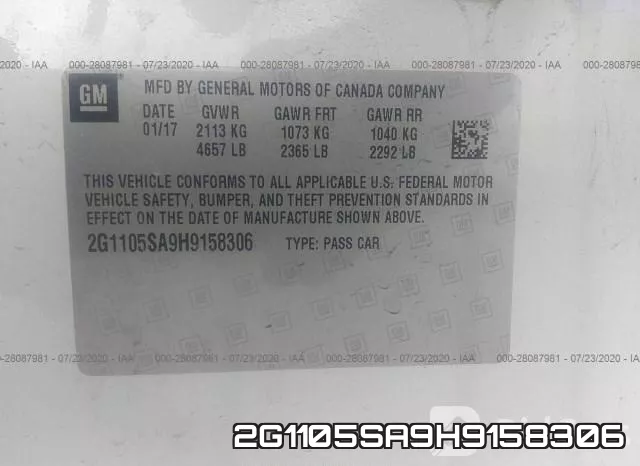 2G1105SA9H9158306 фото 10