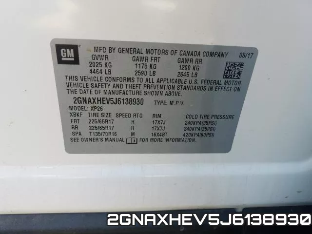 2GNAXHEV5J6138930 фото 2