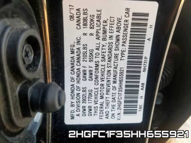 2HGFC1F35HH655921 фото 2