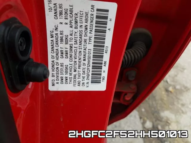 2HGFC2F52HH501013 фото 2