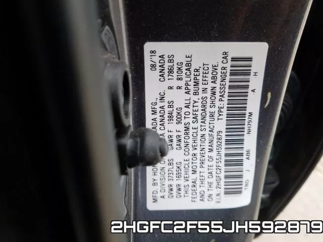 2HGFC2F55JH592879 фото 2
