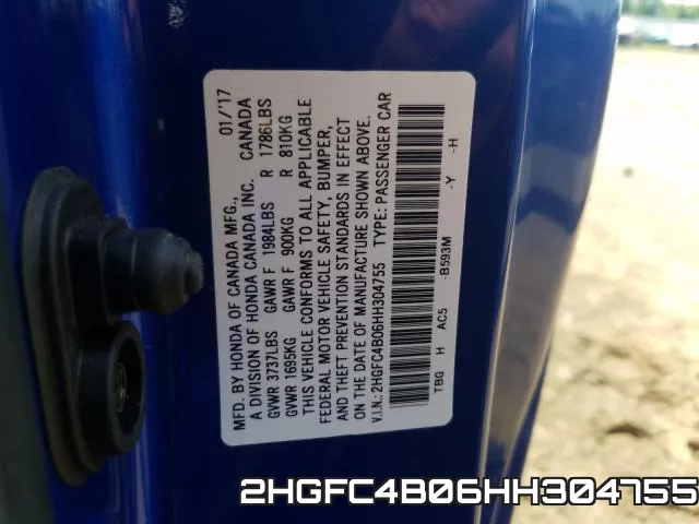 2HGFC4B06HH304755 фото 2