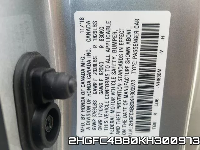 2HGFC4B80KH300973 фото 2