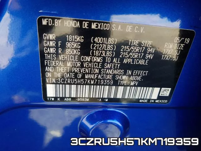 3CZRU5H57KM719359 фото 2