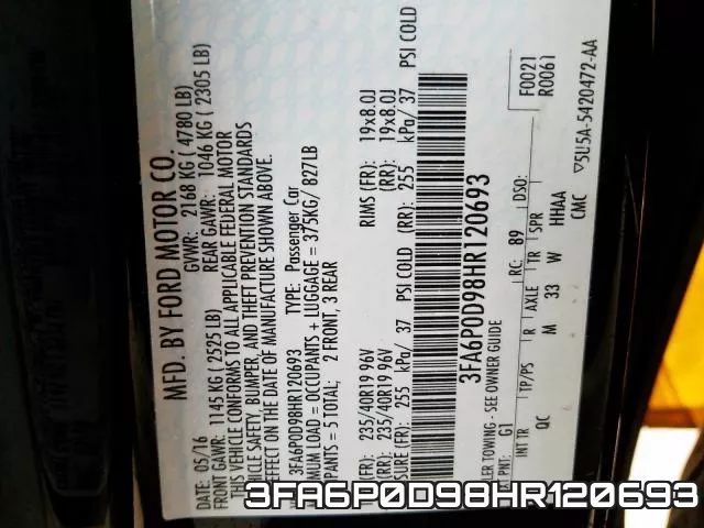 3FA6P0D98HR120693 фото 2